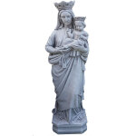 Statue classique en pierre reconstitue vierge del carmen 20x20x80cm.