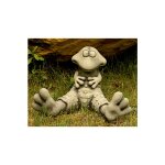 Statue grenouilles en pierre reconstitue pour le jardin 32x22cm.