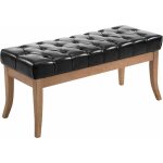 Banc ramses similicuir antique clair noir 100 cm