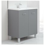 Anconetti - caisson meuble sur pied ancoflash � portes - anthracite mat 80cm - 2 portes