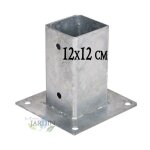 No brand - ancrage mtallique carr 12x12 cm, base 17, 5x17, 5 cm support d'ancrage  visser pour poteau ...