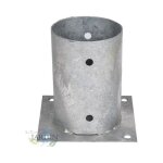 Ancrage métallique rond 10 cm, hauteur 15 cm support d'ancrage à visser pour poteau pour béton, clôtures, ... Ancrage métallique rond 10 cm, hauteur 15 cm support d'ancrage à visser pour poteau pour béton, clôtures, ...