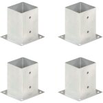 Ancres de poteau 4 pcs métal galvanisé 101 mm vidaxl Ancres de poteau 4 pcs métal galvanisé 101 mm vidaxl