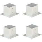 Ancres de poteau 4 pcs métal galvanisé 141 mm vidaxl Ancres de poteau 4 pcs métal galvanisé 141 mm vidaxl