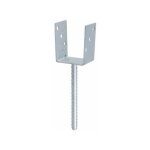 Gah alberts support de poteau en u eta - 10 / 0210 81x100x200x60mm tzn avec ancrage � b�ton en acier ...