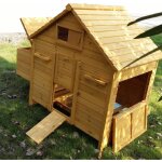 Animal valley - poulailler bassette xl 6  8 poules toit bois