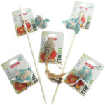 Animallparadise - 2 cannes à pêche tissu feuille vert et 3 jouets , jouet pour chat Animallparadise - 2 cannes à pêche tissu feuille vert et 3 jouets , jouet pour chat
