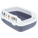 Animallparadise - bac  litire delio bleu et blanche 49. 5 x 38 x 20 cm pour chat
