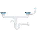 Aniplast - siphon pour tuyau d'�vier 115 mm double, entr�e lave - vaisselle
