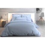 Anne de solne - housse de couette housse couette vexin 140x200cm azur percale 80f