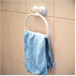 Anneau porte - serviettes pour invit�s avec ventouse blanc