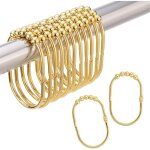 Sunxury ? anneaux de douche dor�s en m�tal ? conception � 5 rouleaux pour faible friction ? lot de 12 ...