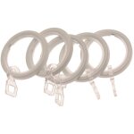 Anneaux rideaux silencieux gardinia - lot de 10 - blanc cass