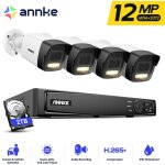 Annke 12mp kit poe cam�ra de surveillance intelligent double lumi�re d�tection mouvement kit de surveillance ...