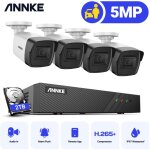 Annke 5mp poe kit camra surveillance extrieure vision nocturne avec audio dtection de movement systme ...