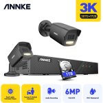 Annke kit cam�ra de surveillance ext�rieure poe 5mp avec 2 cam�ras ip vision nocturne couleur, d�tection ...