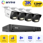 Annke kit de vid�osurveillance ext�rieur 12mp h. 265 + nvr avec 4 cam�ras 5mp de vid�osurveillance etanches ...