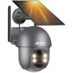 Anran - camra de surveillance extrieur 5mp wifi sans fil, sirne alarme + panneau solaire 4 spotlight ...