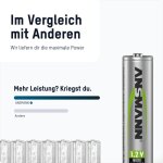 Ansmann piles solaires rechargeables micro aaa 550 mah 1, 2v (lot de 8)