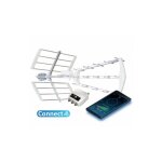 Antenne tv uhf tnt trinappe extrieure blanc power 55 connect, filtre 4g lte700, amplificateur 1 entre, ...