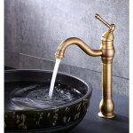 Antik messing robinet de salle de bain, hoch bad wasserhahn einhebel mischbatterie waschbecken armatur ...
