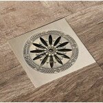 Antique brass drain de douche en laiton, carr� siphon de sol anti - odeur grille douche pour salle de ...