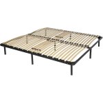 Sommier 90x190 cadre  lattes renforc soutien rglable - 4 pieds x 29 cm en mtal - metal 1, 4 mm - ...