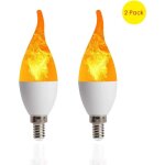 Aougo - 2pcs ampoule flamme led flamme effet scintillant ampoules de feu exterieur a lenvers ampoule ...