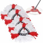 Lot de 4 ttes de rechange pour balai  franges vileda 2 en 1, o - cedar, easywring et clean turbo