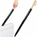 Brosse de radiateur avec manche en bois long et flexible - brosse  poils doux(65cm)