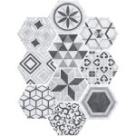 Aougo - carrelage autocollants hexagonal style industriel anti - slip auto - adh�sif amovible sticker ...