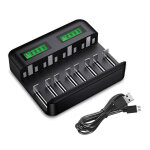 Chargeur de piles universel lcd, chargeur universel pour aa / lr6, aaa / lr3, c / r14, d / r20 ni - mh ...