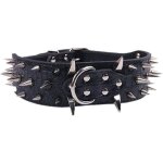 Aougo - collier de chien clout� en cuir pu collier anti - morsure pour grands chiens(longueur: 61 cm ...