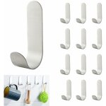 Crochet adhesif mural 12 pices, accroche serviette salle de bain en inox, sans perage crochet adhsif, ...