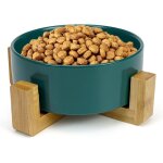 Aougo - gamelle chat c�ramique aime ecuelle antid�rapant bol avec support en bambou pour chien et chat ...