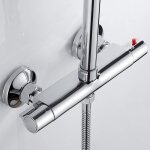 Aougo - mitigeur thermostatique de douche 2 sorties haut et bas en laiton chrom� mitigeur anti - br�lure ...