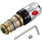 Aougo - mitigeur thermostatique m�langeur d'eau, laiton solide cartouche de cuivre contr�le de temp�rature ...