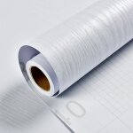 Aougo - papier adhesif pour meubles bois blanc d�coration papier peint imperm�able 40x300cm bureau armoire ...