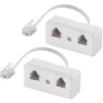 Aougo - rpartiteurs tlphoniques bidirectionnels, cble rj11 6p4c adaptateur mural tlphonique et ...