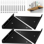 Aougo - supports d'�tag�re triangulaires de 15, 2 cm, lot de 4 supports de fixation murale en fer robuste ...