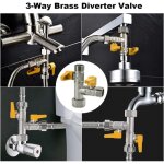 Aougo - vanne 3 voie raccord t robinet wc 3 voies douchette g 1 / 2 vanne de d�rivation de douche � 3 ...