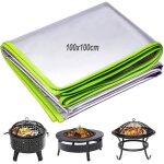 Apis de brasero carr� 100 x 100 cm, tapis de barbecue r�utilisable ignifuge pour terrasse, herbe, pelouse, ...