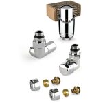 Kit de robinetterie d'ameublement chrom avec vanne thermostatique  droite et raccord tuyaux multicouches ...