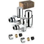 Apm - kit de vanne thermostatique d'ameublement couleur chrome avec raccord tuyau en cuivre 100kc 015 ...