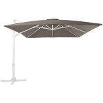 Apollo premium parasol dport blanc / taupe - parasol dport rectangulaire 300x300cm - parasol pied ...