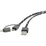 Apple ipad / iphone / ipod c�ble de raccordement [1x usb 2. 0 type a m�le - 1x usb 2. 0 m�le micro - ...