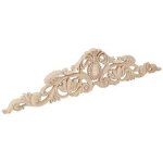 Applique d�corative en bois sculpt�, d�coration en bois appliqu�, cadre d�coratif long sculpt� pour la ...