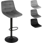 Lot de 2 tabourets de bar pivotants en velours r�glables en hauteur, assise rembourr�e pour cuisine, ...