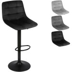 Lot de 2 tabourets de bar pivotants en velours r�glables en hauteur, assise rembourr�e pour cuisine, ...