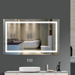 Aqrau - 23w mural miroir led lampe de miroir �clairage pour salle de bain miroir lumineux moderne 1000�600mm ...